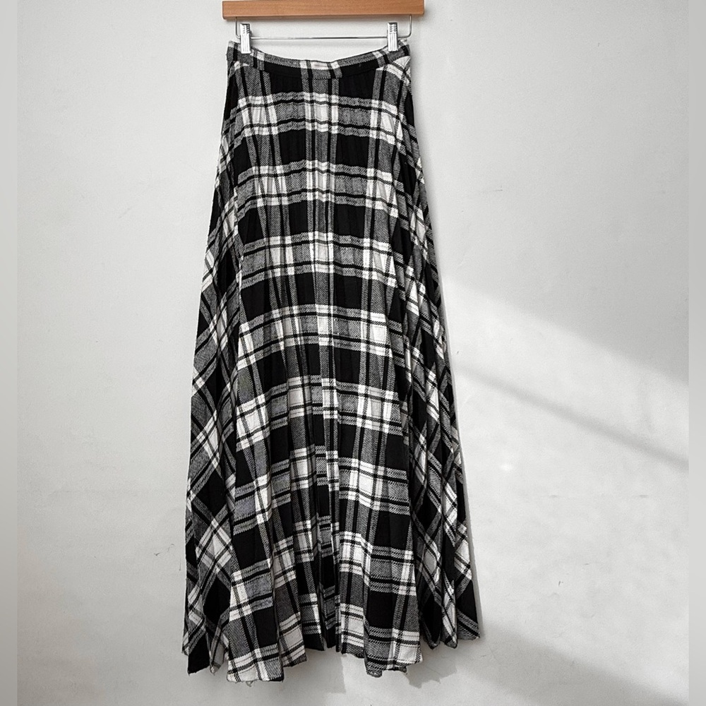 vintage plaid maxi skirt
